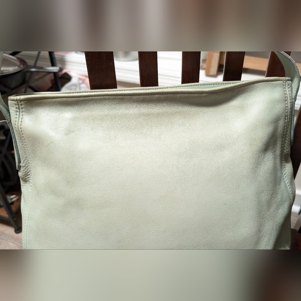 Vintage Coach leather soho zip boho shoulder bag aqua green M6H-4161,made in USA - Picture 5 of 16